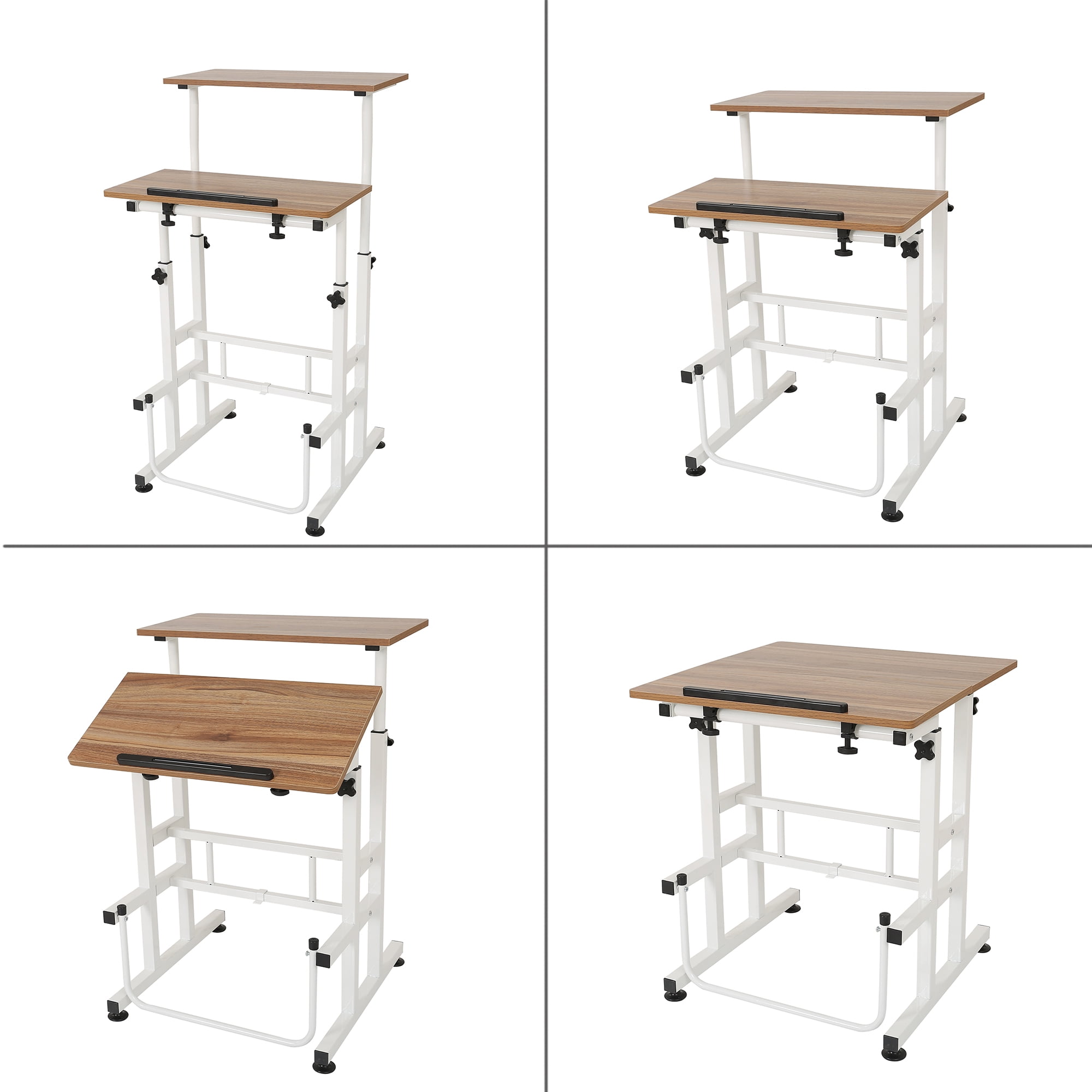 SDADI L101XWFDT Adjustable Height Mobile Standing Office Computer Desk