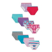 Hanes Girls' Tagless Super Soft Cotton Brief Underwear, 10 pack, Sizes 4-16
