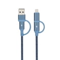 thumbnail image 5 of Swiss Tech Kabel T60 3 ft 60W 4-in-2 USB-C to USB-C/Lightning Charging Cable, Cresta Blue, 5 of 5