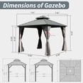 thumbnail image 6 of Newboti 8' X 8' Hardtop Gazebo, Aluminum Metal Gazebo with Galvanized Steel Double Roof Canopy, Curtain and Netting, Permanent Gazebo Pavilion for Patio, Backyard, Deck, Lawn,Grey 514122023241508, 6 of 6