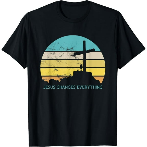 Jesus Changes Everything Christian Worship Retro Vintage 70s T-Shirt