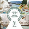 thumbnail image 6 of Teal Beach Coastal Outdoor Rug for Patio/Deck/Porch, Non-Slip Large Area Rug 3 x 5 Ft, Summer Nautical Coral Shell Botanical Vintage Indoor Outdoor Rugs Washable Area Rugs, Camping Rug Carpet Runner, 6 of 8