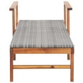 thumbnail image 5 of vidaXL Sun Lounger Poly Rattan and Solid Acacia Wood Grey, 5 of 5