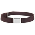 thumbnail image 2 of Kids Elastic Adjustable Strech Belt With Silver Square Buckle - Brown, 2 of 4