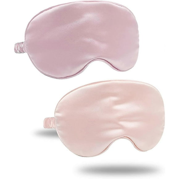2 Pack Sleep Blackout Silk Eye Masks, Natural Silk Sleeping Mask