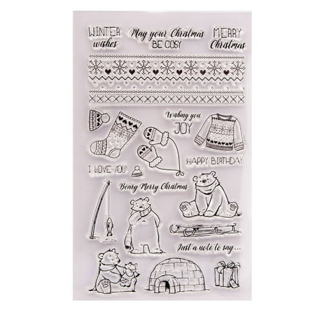 

Buodes Tooletries Christmas Transparent Edition Seal Merry Christmas Letter Animal Stamp Tool