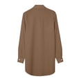 thumbnail image 5 of VJGBEGW Womens Button Down Shirts Long Sleeve Collared Flowy Long Dress Shirts Loose Fit Lightweight Work Office Business Blouses Brown XL, 5 of 5