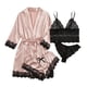 thumbnail image 1 of Conjunto de pijama de satén de seda sintética con estampado de encaje sexy para mujer de moda 2025, ropa de estar cómoda y agradable para la piel, pijama sexy, 1 of 5