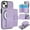 Purple, variant on for iPhone 14 Case, Compatible with MagSafe, Detachable Magnetic Wallet Case with PU Leather Kickstand Card Slots Shockproof Protection 2 In 1 Function Case for iPhone 14, Black