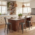thumbnail image 5 of ELLEGNT 4 PCS 62 cm Counter Height Bar Stools – Metal Frame, Backrests & Footrests Included, Gun Metal, 5 of 10