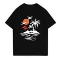 thumbnail image 3 of NAMTYQX Shirts for Men Hawaiian Plus Size Casual Pattern Soft Light Crewneck Short Sleeve Baggy Elasticated T Shirts for Man Black Size 3XL, 3 of 5