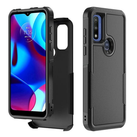 Xhy Moto G Pure Case, Moto G Power 2022 Case Military Grade Full Body Double Layer Protection Shock and Drop Resistant TPU Durable Removable for Moto G Pure Phone, Motorola Moto G Power Case - Black