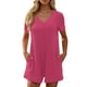 thumbnail image 4 of Traje Corto de Cuello en V para las Mujeres Color Sólido Atlético con Bolsillos, Poliéster, 4 of 9