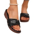 thumbnail image 5 of Orthopedic Wedge Sandals for Women Dressy Summer Comfortable Sandals Casual Slip on Platform Fashion Shoes Ladies Beach Outdoor Slides Slippers, 38, 5 of 5
