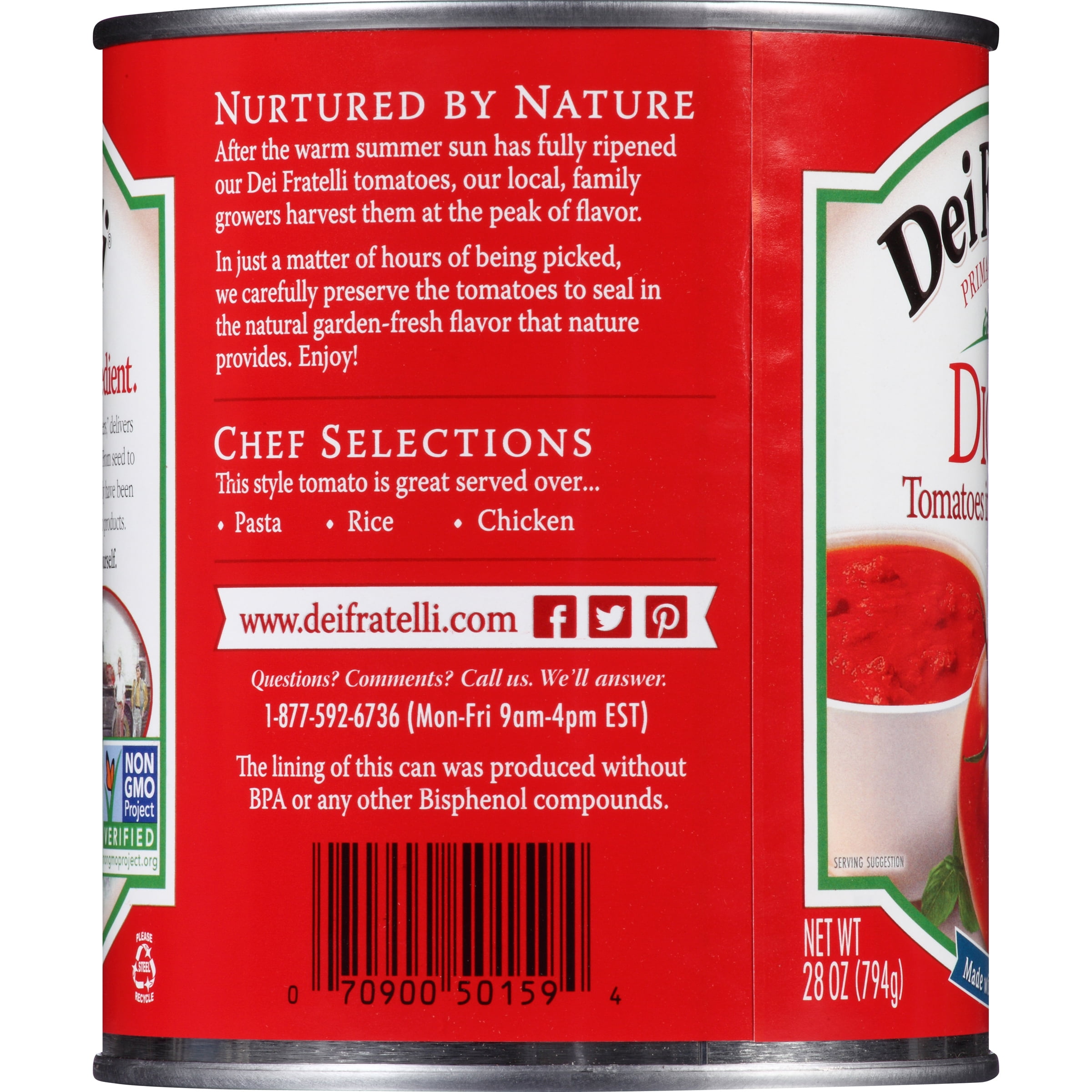 (4 pack) Dei Fratelli Diced Tomatoes In Hearty Sauce 28 oz