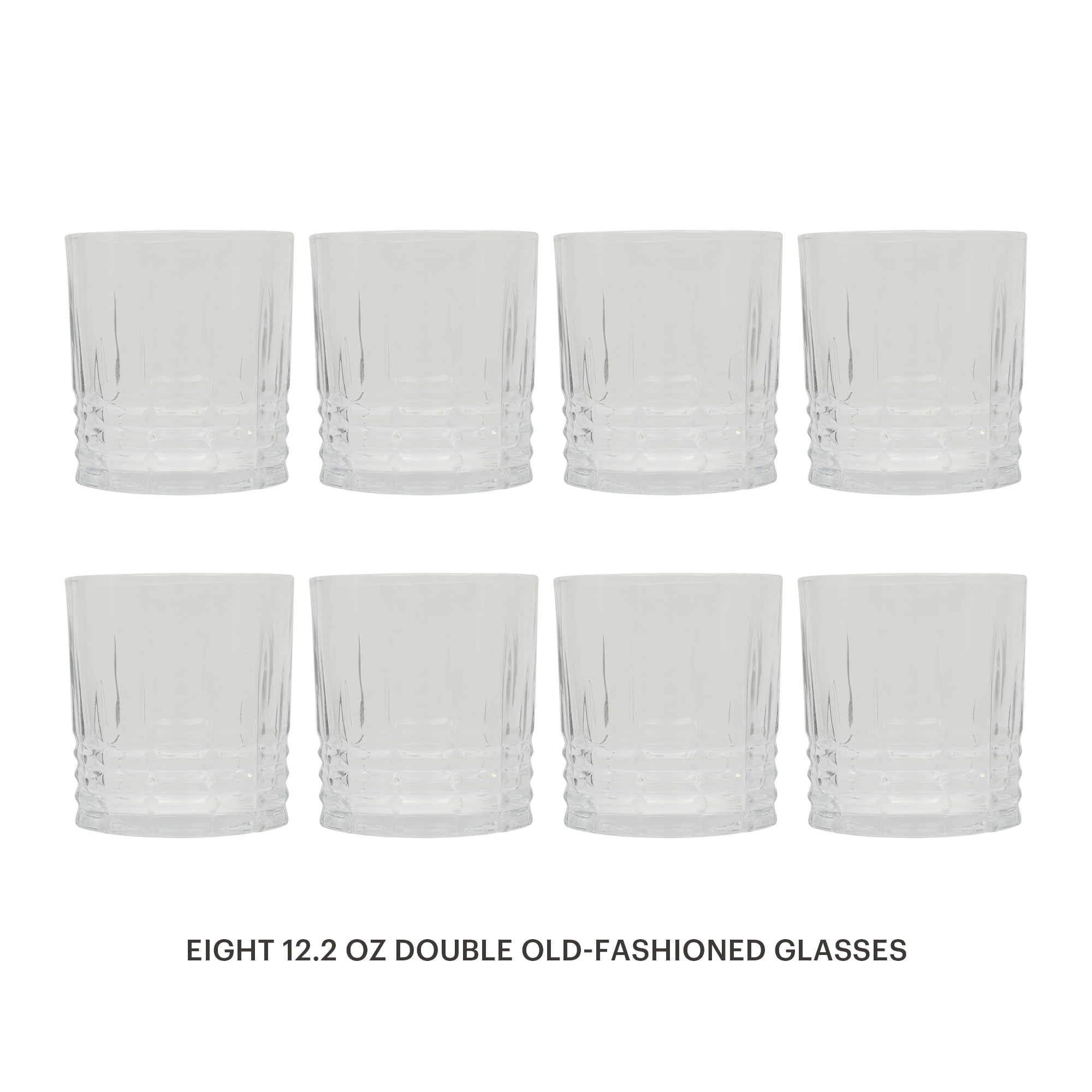 Martha Stewart Calista 11.5 oz Clear Double Old-Fashioned Glasses (Set of 8)