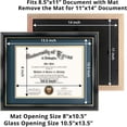 thumbnail image 2 of GraduationMall Certificate Documents Diploma Frame Black Real Wood with Navy Blue Mat 8.5 x 11 /11 x 14, 2 of 6