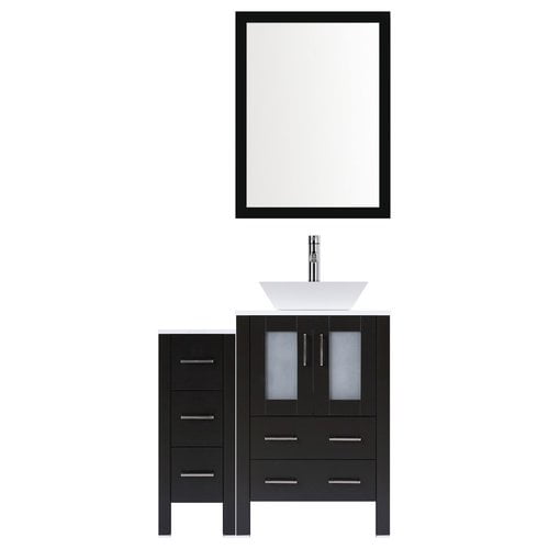 LessCare Modern 42'' Single Bathroom Vanity Set with Mirror