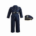 thumbnail image 4 of 9‑Piece Kids Police Pretend Play Costume Set, Role Play Dress‑Up Outfit for Boys 3‑10 Years Old, Navy Blue, 4 of 5
