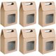 thumbnail image 1 of 25 Pieces Kraft Paper Gift Box, Gift Bag with Window, Paper Bags with Handles, Gift Wrap Bag, for Candy, Cookies, Snacks Packaging (Brown), 1 of 5