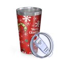 thumbnail image 2 of 16oz Tumblers Red Christmas Snowman Pattern Stainless Steel Vacuum Insulated Double Wall Travel Tumbler Cups Mug with Lid and Straw,Cleaning Brush for Coffee,Tea, 2 of 4