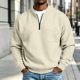 thumbnail image 2 of Fall Sweatshirts for Men Solid Color Stand Up Collar Half Zip Long Sleeve Sweatshirt Base Layer Outerwear Casual Pullover Sizes S-3XL, 2 of 8