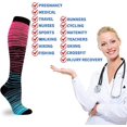 thumbnail image 2 of 3 Pairs Compression Socks for Women Men 20-30mmhg Knee High Stocking for Sports Running Travel Nurses Pregnancy, 2 of 6