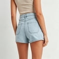 thumbnail image 4 of DHFJKG Womens Jeans Shorts Summer Mid Rise Stretch Flat Front Denim Shorts With Front Pockets Casual Soft Bottoms, 4 of 6