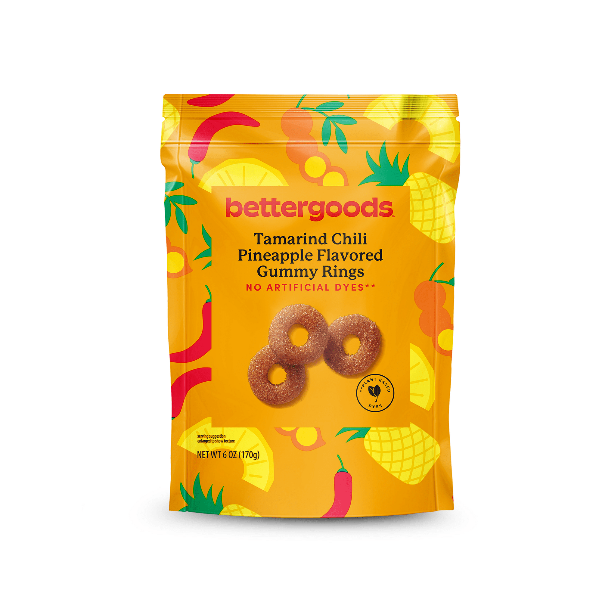 bettergoods Pineapple Chili Tamarind Flavored Gummy Rings, 6 oz