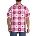 thumbnail image 5 of Wukai Plaid Heart Men's Casual Short-Sleeve Button Down Shirt - Lightweight Summer Dress Shirt for Daily Wear-4X-Large, 5 of 7