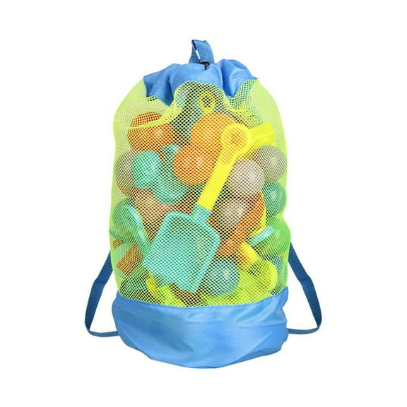 Storage Bag,Large Mesh Beach Bag Tote Durable Sand Drawstring Beach Backpack Swim and Pool Toys Balls Storage Bags Packs Stay From Sand and Water Toy Not Included