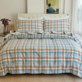 thumbnail image 2 of Elegant Comfort Soft 4-Piece Sheet Set - Deep Pocket Fitted Sheet, Soft, Cozy, Warm and Anti-Pill Flannel Sheets - Twin, Plaid Coral, 2 of 4