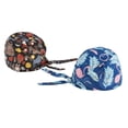 thumbnail image 3 of 2PCS Algodón Impreso Enfermera Animales de Trabajo+Flamenco Animales + Flamingo jinwen Gorro médico ajustable unisex, 3 of 5