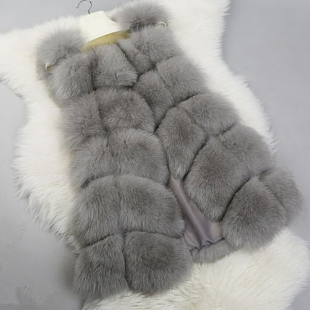 The North Face Fleece Parka - Womens Winter Faux Fur Parka Open Front Warm Sleeveless Lapel Cardigan Vest Casual Fashion Fleece Outwear Thick Top Coat Jacket