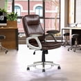 thumbnail image 5 of Sealy Brown Faux Leather Mid Back Swivel Office Chair with Fabric Upholstery, 5 of 9