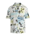 thumbnail image 2 of No Boundaries Printed Rayon Button Up Resort Shirt with Short Sleeves, Men's & Big Men's, 2 of 5