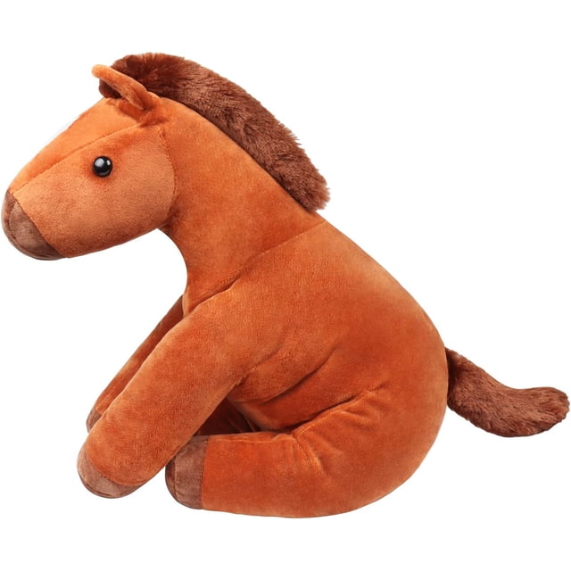 Peluche de caballo, caballo de peluche para niñas, adorable pony de juguete suave, regalo para niños y niñas, regalo del día del niño, almohada de peluche de pony de 23,62 pulgadas (color chocolate)