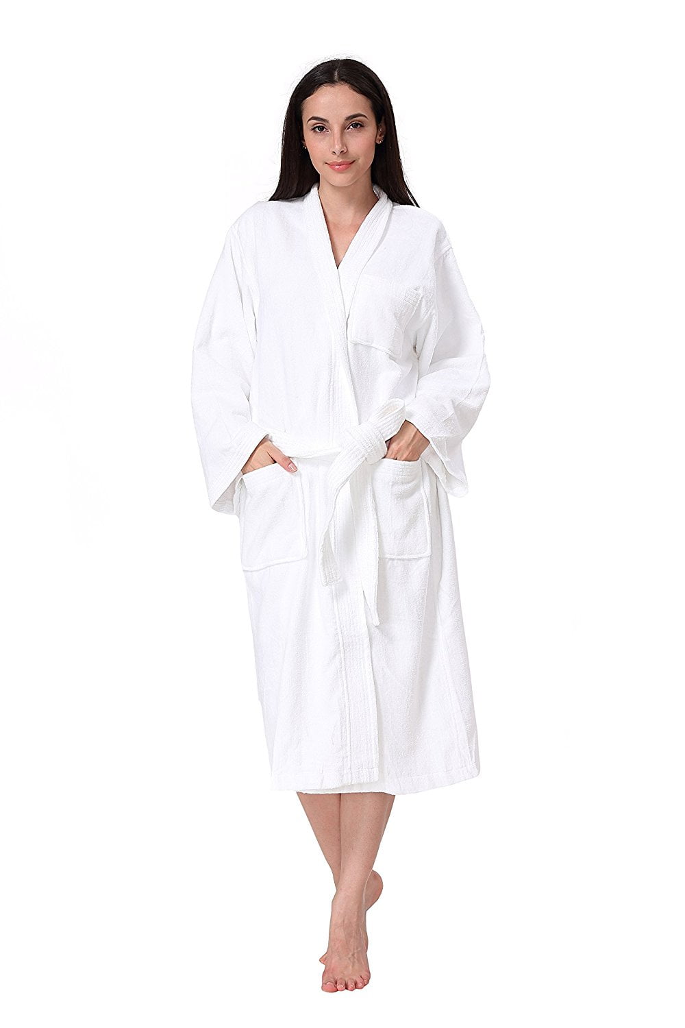 Acanva Women's & Men's Terry Robe Plush Cotton Spa Kimono Bathrobe