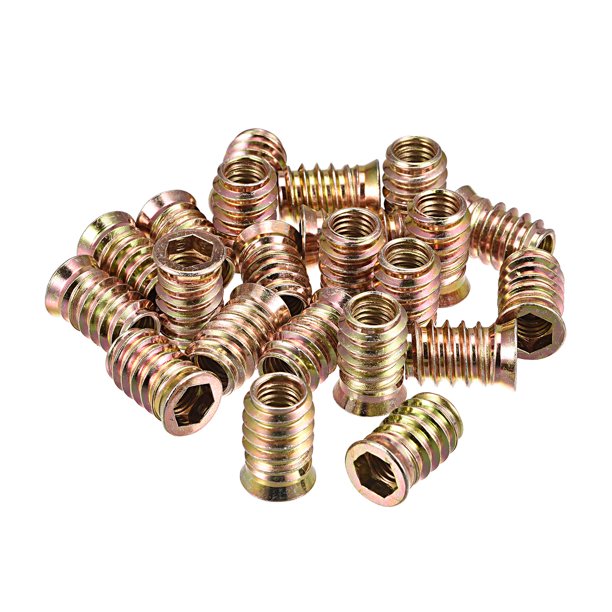 Inserts d'écrou, 20pcs M6 x 10mm insert fileté bois, Écrous à