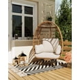 thumbnail image 4 of Goldensoil 360° Patio Rotating Rattan Egg Basket Lounge Chair with Steel Frame and 4 Cushions,Beige, 4 of 6