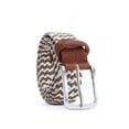 thumbnail image 2 of Sonducket Cinturón trenzado Mujeres Hombres Pantalones Cintura Ropa decorativa Cintura Banda Casual Holeless Pin Hebilla Correa de nylon Transpirable Cinturones Café y blanco Sonducket AP012253-05, 2 of 6