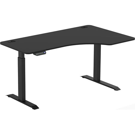 SINDA L-Shaped Standing Desk Electric Height Adjustable Table, Black ...