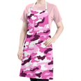 thumbnail image 5 of Purple Pink Camo Classic Shapes Pattern Apron-Garden Aprons for Women with Pockets-Cotton Linen Waterproof Kitchen Cooking Gardening Aprons Adjustable for Kitchen,Cooking,BBQ and Salon 33x27 Inch, 5 of 7