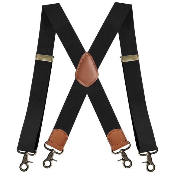 Retro Suspenders for Men Heavy Duty 1.4 Inch Adjustable Elastic Straps X-Back Work Suspenders