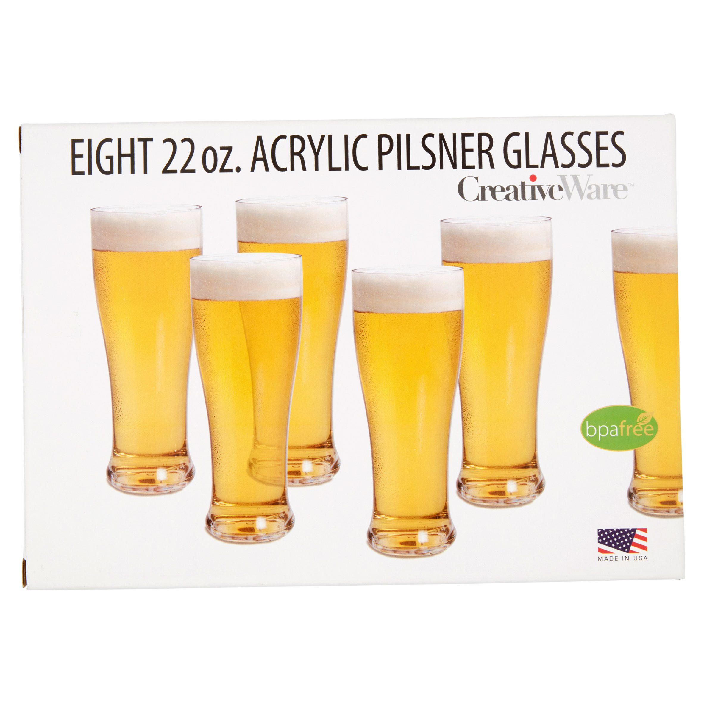 Creative Ware 22 oz. Eight Acrylic Pilsner Glasses - image 4 of 5