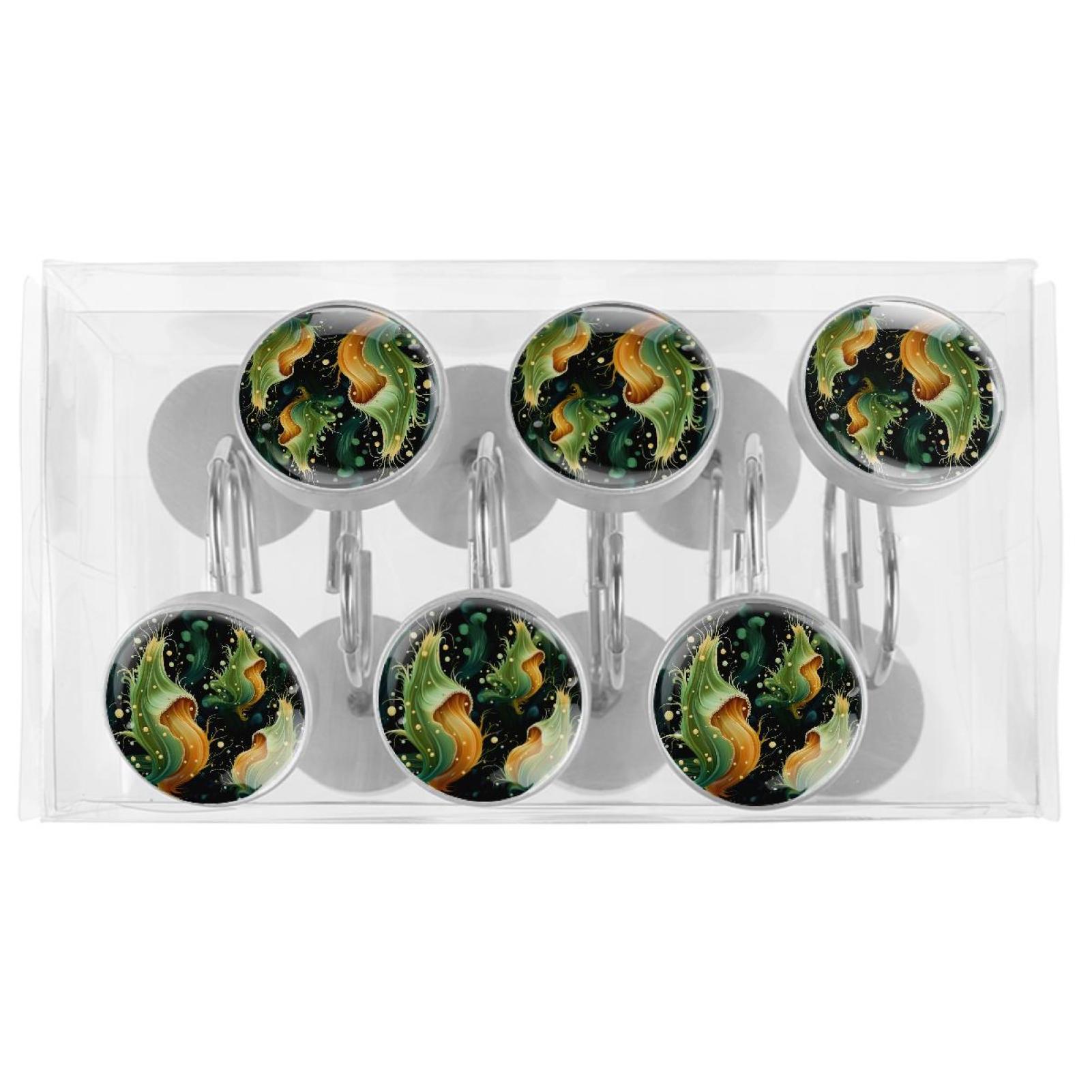 HemaKayy 12 Pcs Decorative Shower Curtain Hooks - Stainless Steel Rings for Bathroom Décor - Easy Glide & Secure Hold - Perfect Decoration for Bathroom Shower Rods - Ocean Sea Slug
