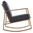 thumbnail image 6 of FERPIT Faux Leather Fabric Nursery Rocking Chair Modern Accent Upholstered Rocker Chair with Metal Frame and Thick Cuchion for Living Room Bedroom Balcony, Gray, 6 of 6