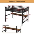 thumbnail image 5 of Firscook Full Size Metal Loft Bed with Built-in Desk, LED Light & USB Port for Teens and Adults, Black, 5 of 9