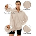 thumbnail image 4 of Amazhiyu Womens Half Zip Pullover Sweatshirts Oversized Long Sleeve Fall Drop Shoulder Sweater with side pockets, 4 of 5