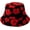 Red, variant on Winter Warm Plush Bucket Hat Daisy Flowers Furry Faux Fur Fuzzy Shearling Fisherman Hats for Women